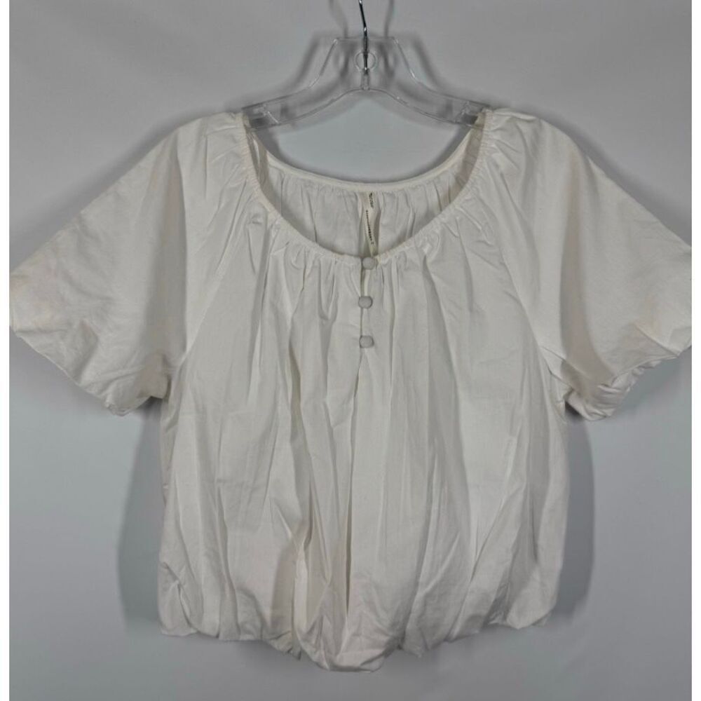 002 -- Anthropologie crop peasant blouse top size XS NWT